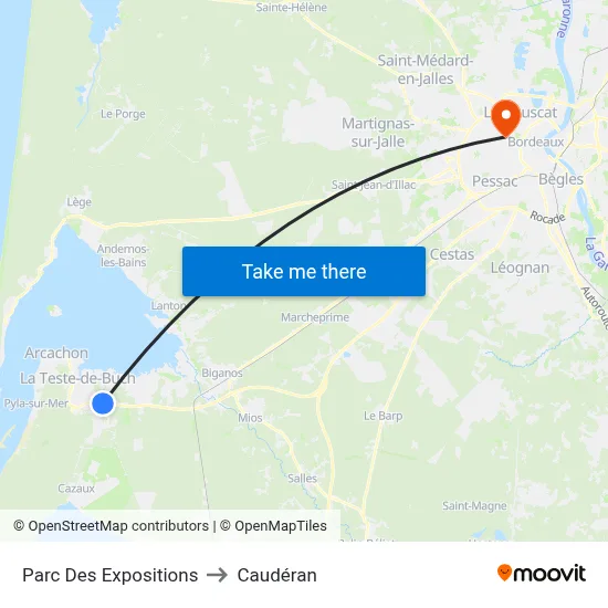 Parc Des Expositions to Caudéran map