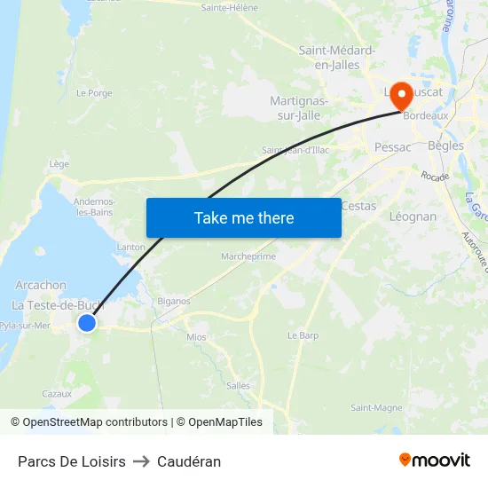 Parcs De Loisirs to Caudéran map