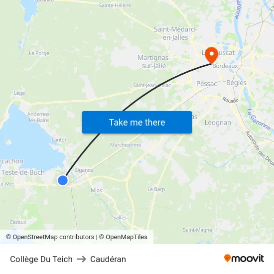 Collège Du Teich to Caudéran map