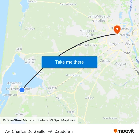 Av. Charles De Gaulle to Caudéran map