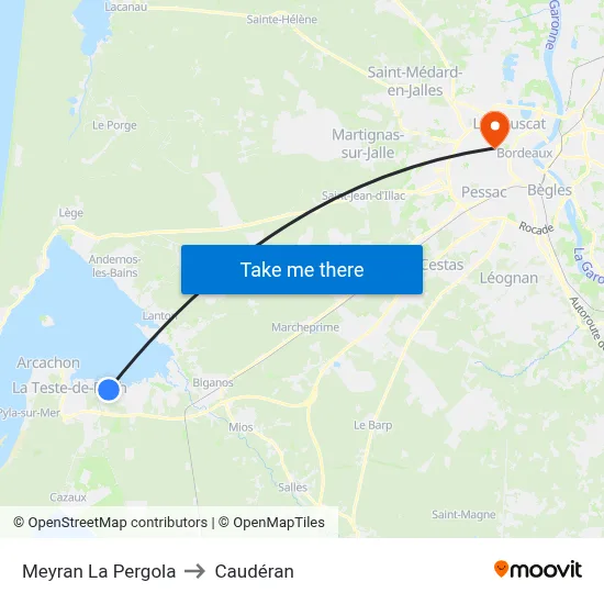 Meyran La Pergola to Caudéran map