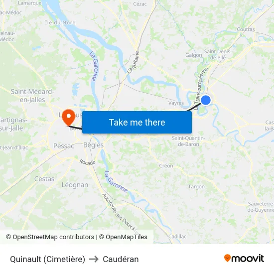 Quinault (Cimetière) to Caudéran map