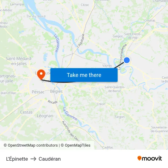 L’Épinette to Caudéran map