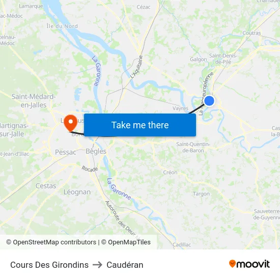 Cours Des Girondins to Caudéran map