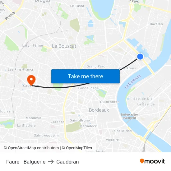Faure - Balguerie to Caudéran map