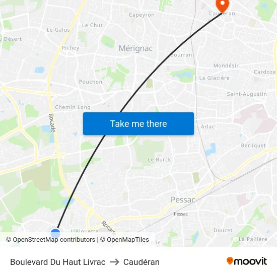 Boulevard Du Haut Livrac to Caudéran map