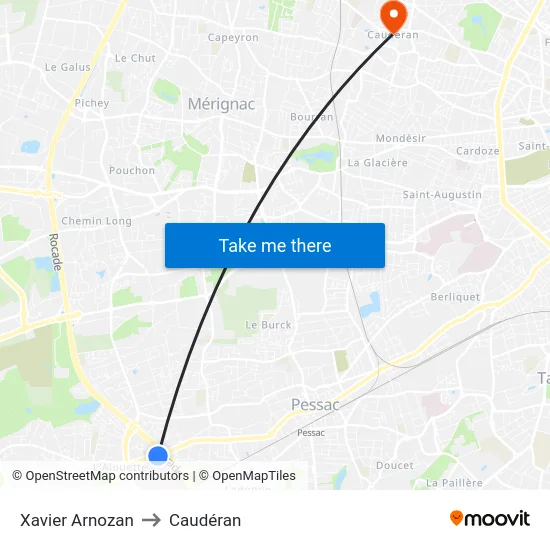 Xavier Arnozan to Caudéran map