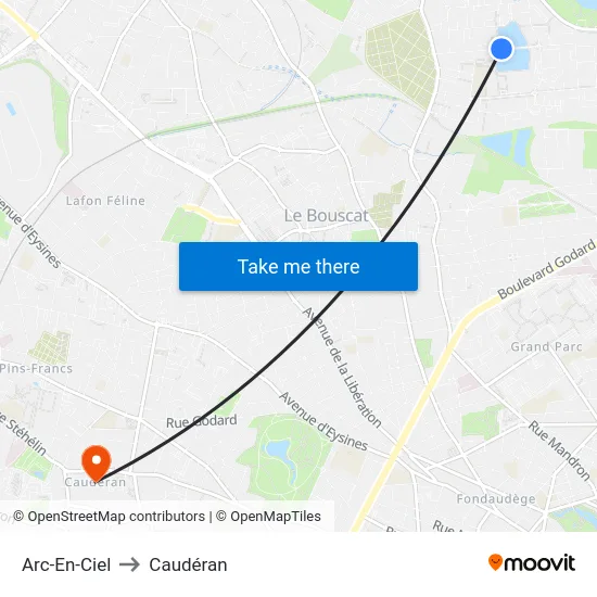 Arc-En-Ciel to Caudéran map