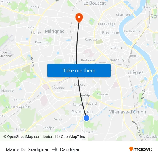 Mairie De Gradignan to Caudéran map