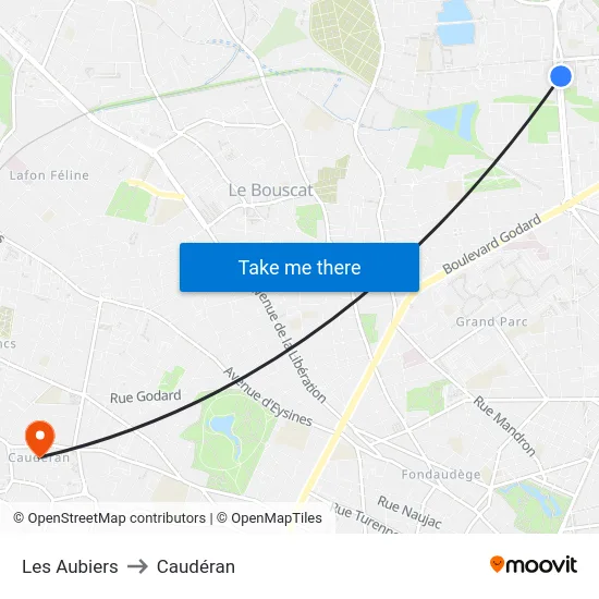 Les Aubiers to Caudéran map