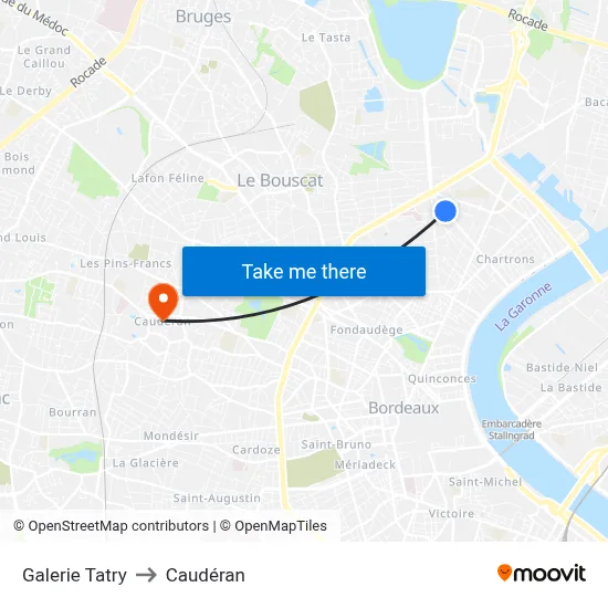 Galerie Tatry to Caudéran map