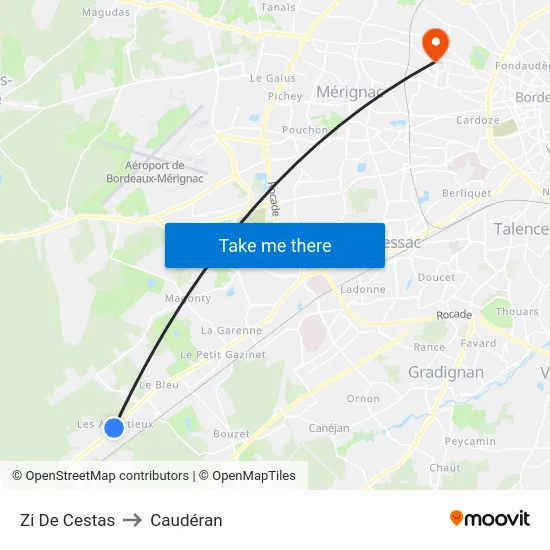 Zi De Cestas to Caudéran map