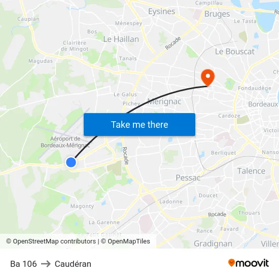 Ba 106 to Caudéran map