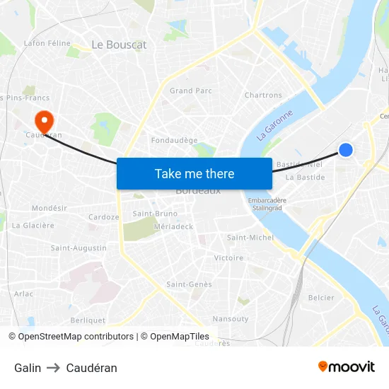 Galin to Caudéran map