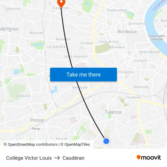 Collège Victor Louis to Caudéran map