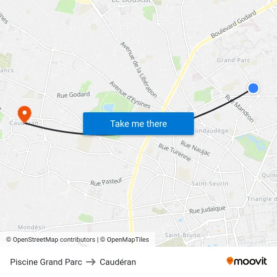 Piscine Grand Parc to Caudéran map