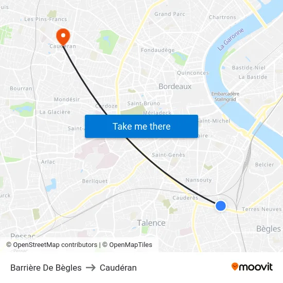 Barrière De Bègles to Caudéran map