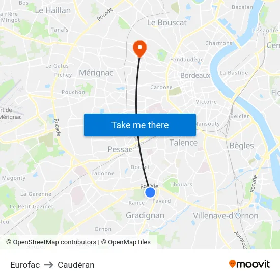 Eurofac to Caudéran map