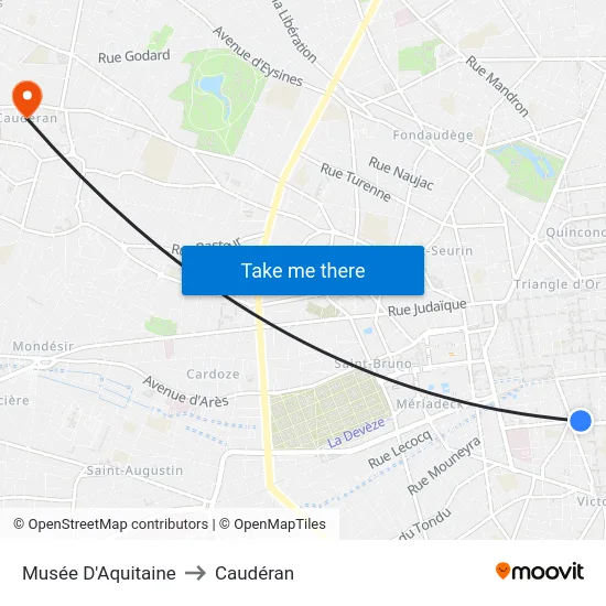Musée D'Aquitaine to Caudéran map