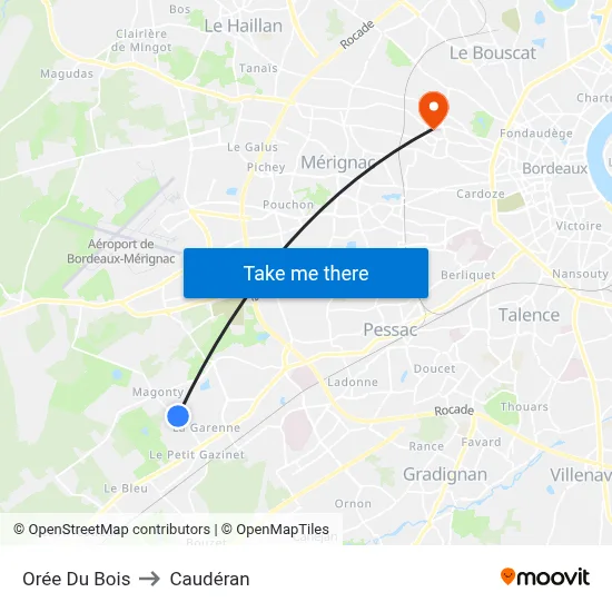 Orée Du Bois to Caudéran map