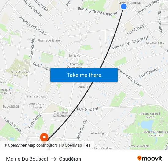 Mairie Du Bouscat to Caudéran map