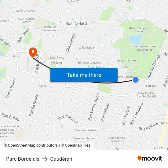 Parc Bordelais to Caudéran map