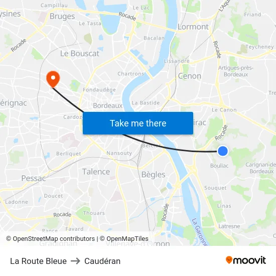 La Route Bleue to Caudéran map