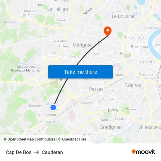 Cap De Bos to Caudéran map