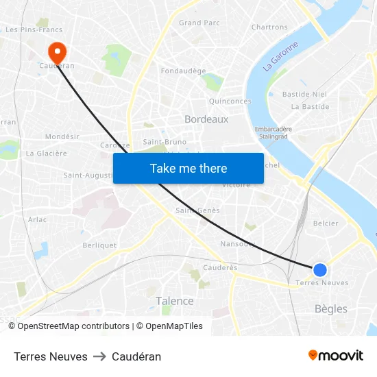Terres Neuves to Caudéran map