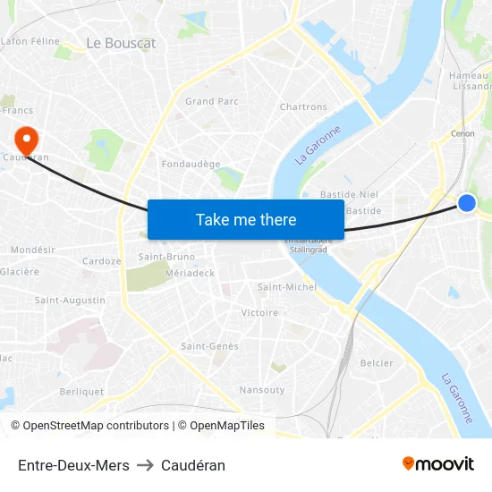 Entre-Deux-Mers to Caudéran map