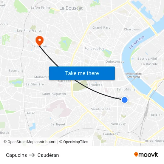 Capucins to Caudéran map