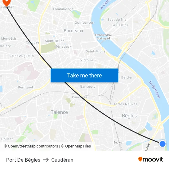 Port De Bègles to Caudéran map