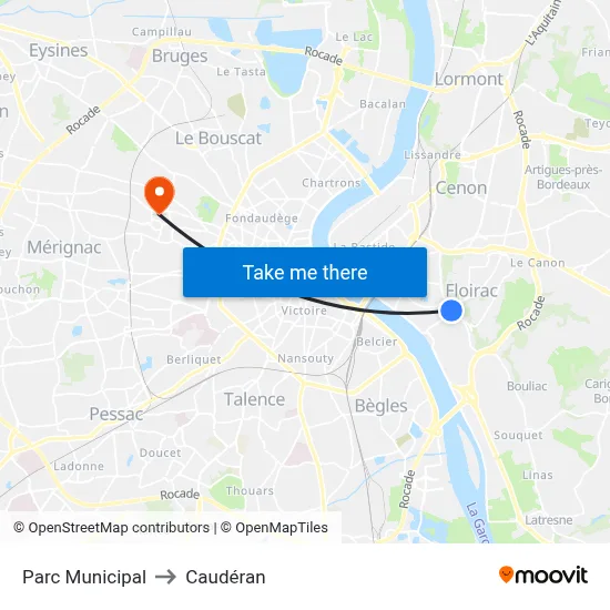 Parc Municipal to Caudéran map
