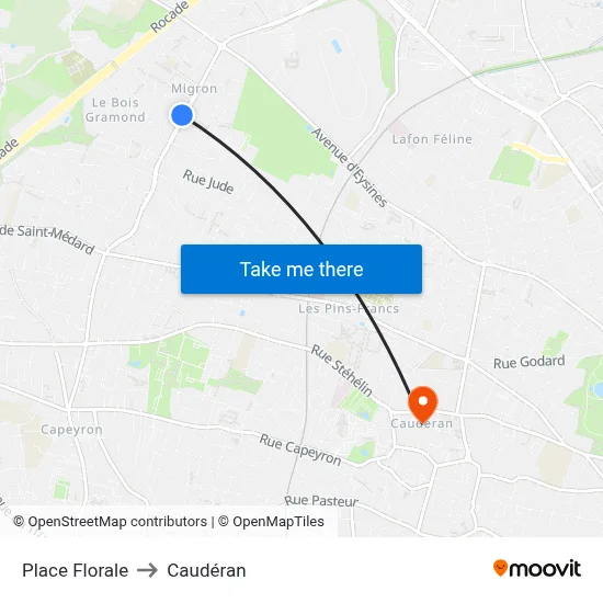Place Florale to Caudéran map