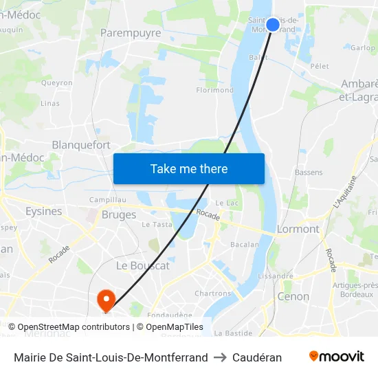 Mairie De Saint-Louis-De-Montferrand to Caudéran map