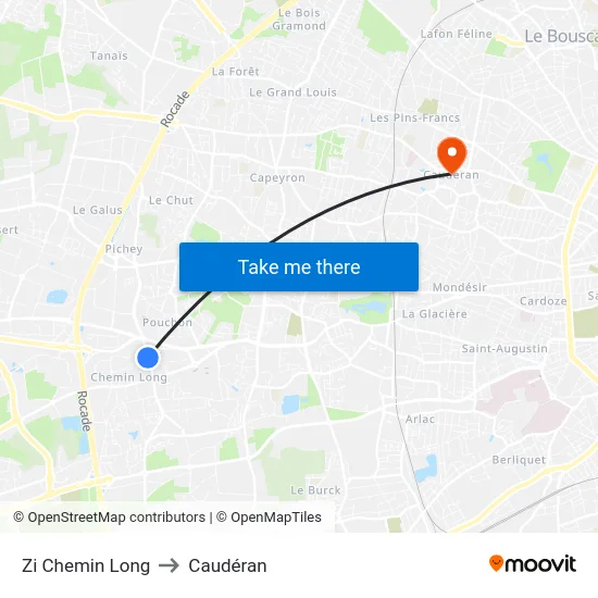 Zi Chemin Long to Caudéran map