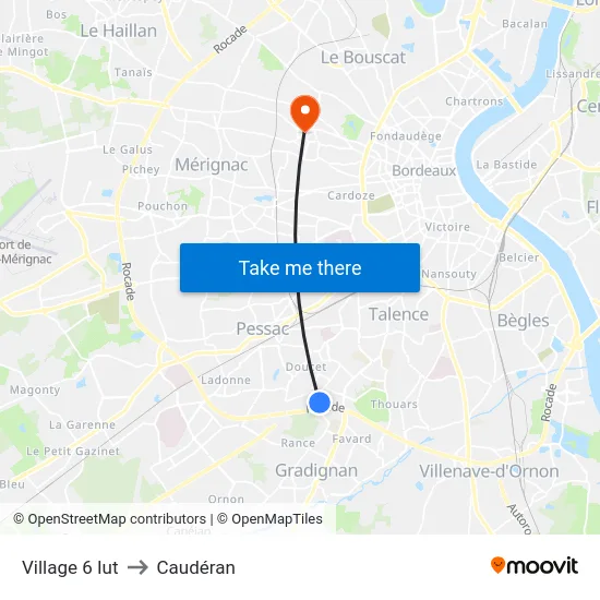 Village 6 Iut to Caudéran map