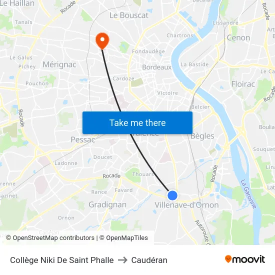 Collège Niki De Saint Phalle to Caudéran map