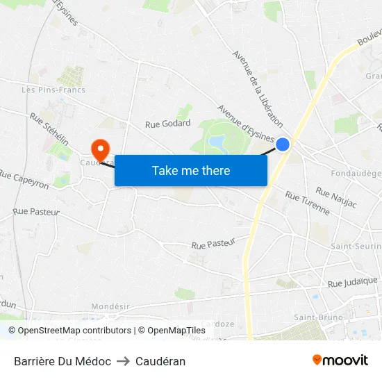 Barrière Du Médoc to Caudéran map
