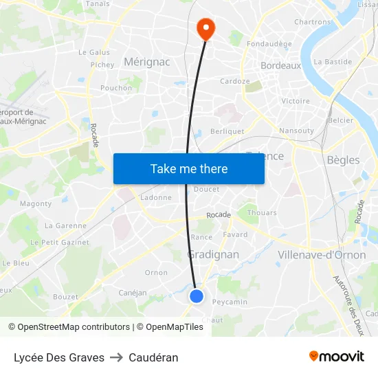 Lycée Des Graves to Caudéran map