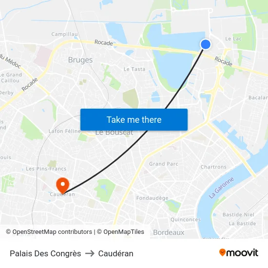 Palais Des Congrès to Caudéran map