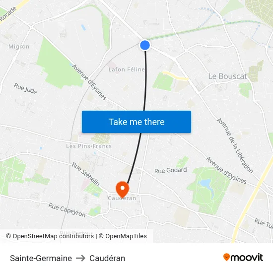 Sainte-Germaine to Caudéran map