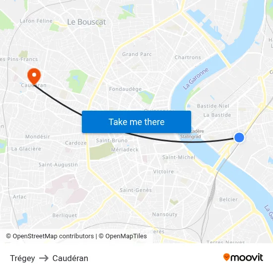 Trégey to Caudéran map