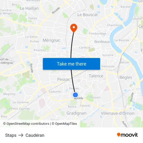 Staps to Caudéran map