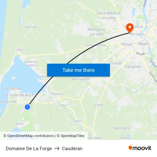 Domaine De La Forge to Caudéran map