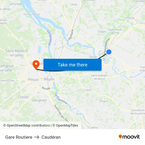 Gare Routiere to Caudéran map