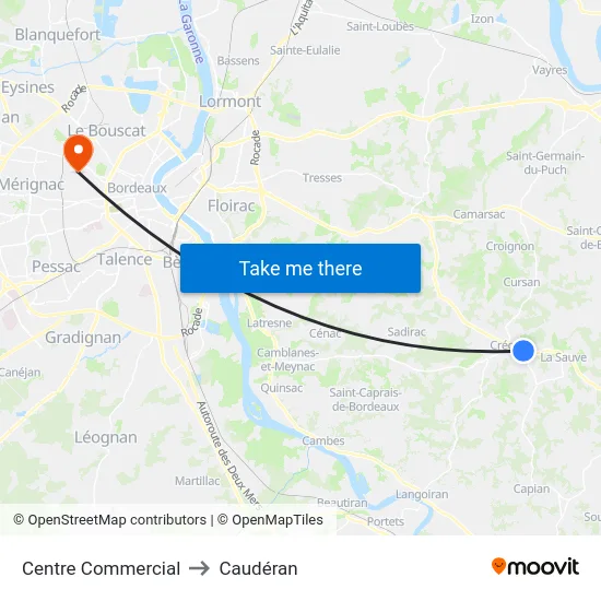 Centre Commercial to Caudéran map