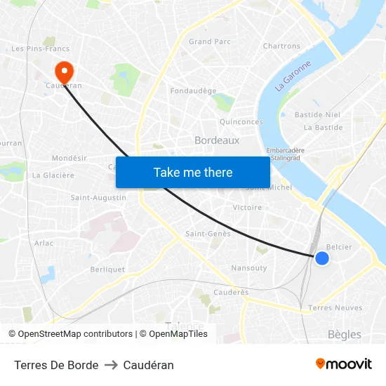 Terres De Borde to Caudéran map