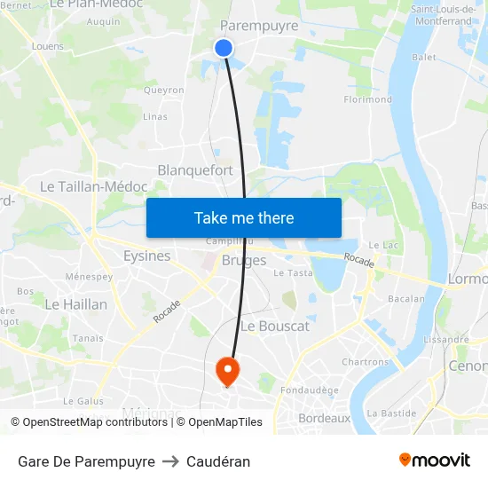 Gare De Parempuyre to Caudéran map