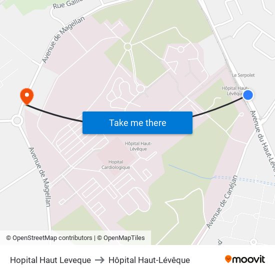 Hopital Haut Leveque to Hôpital Haut-Lévêque map